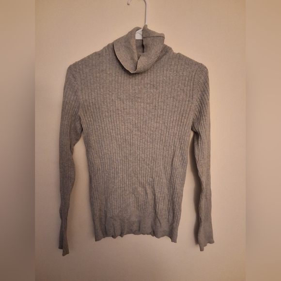 Loulou Studio Sweaters - LOULOU Gray Ribbed Turtleneck Sweater | Size Large | Cotton Blend